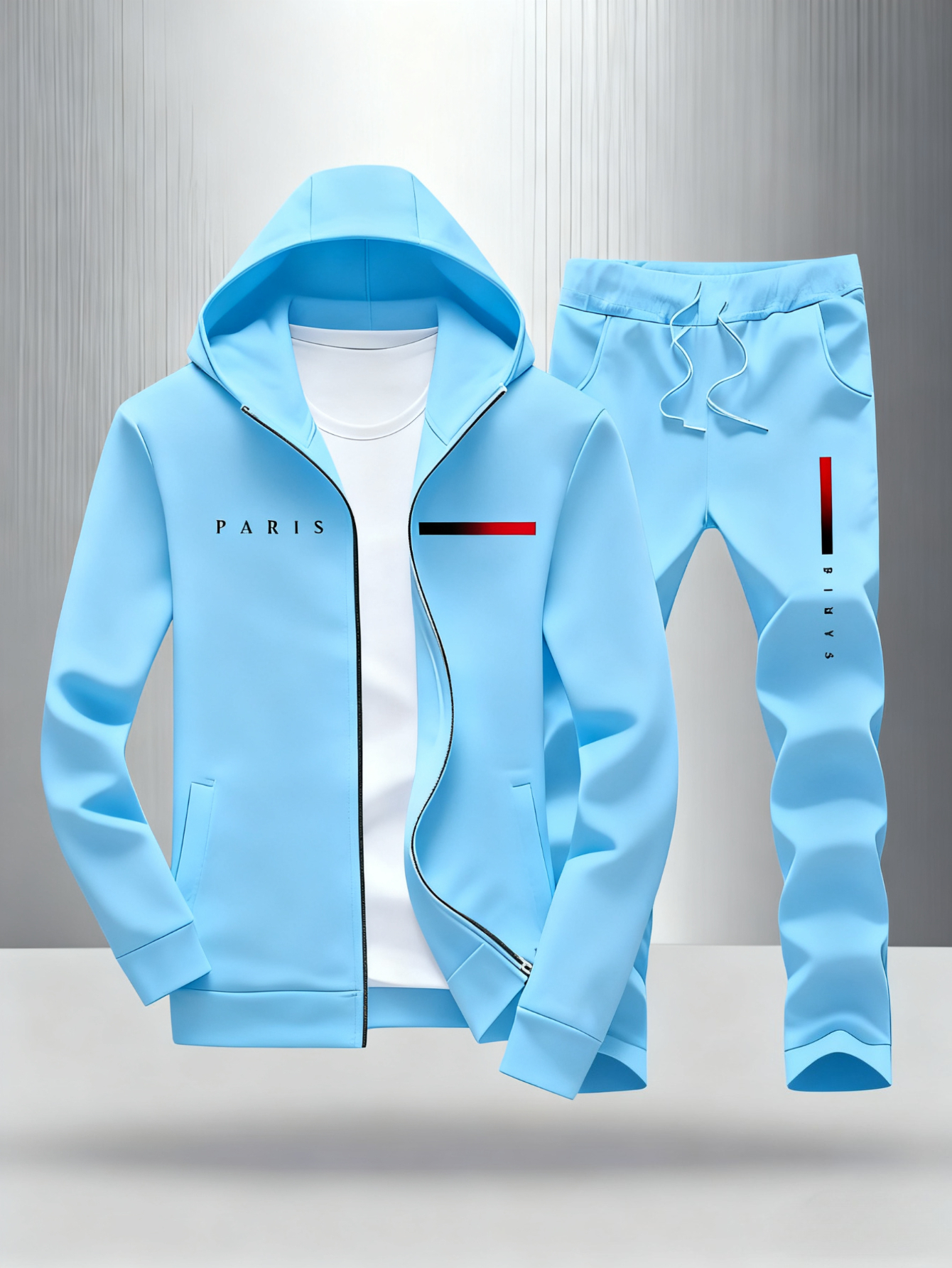 2pcs suit mens casual sports hooded jacket and trousers with 3d printing pattern suitable for outdoor sports and fitness multi color   suitable for  