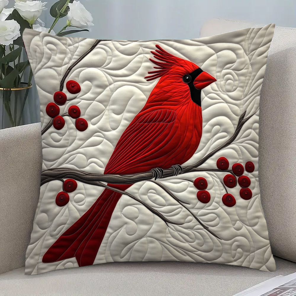 

1pc Vintage Bird Cushion Cover, Hand Wash Only, Polyester, Zipper Closure, Decorative Pillowcase For Room Types, Woven Fabric, Sofa And Bedroom Decor