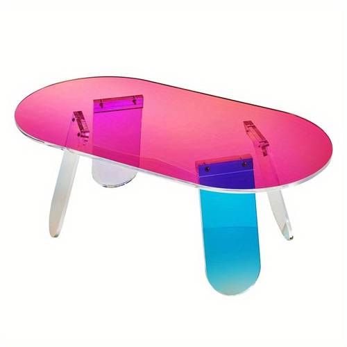 acrylic coffee table iridescent acrylic end table 13 8 inch high colorful acrylic side table for food snack used in living room courtyard terrace