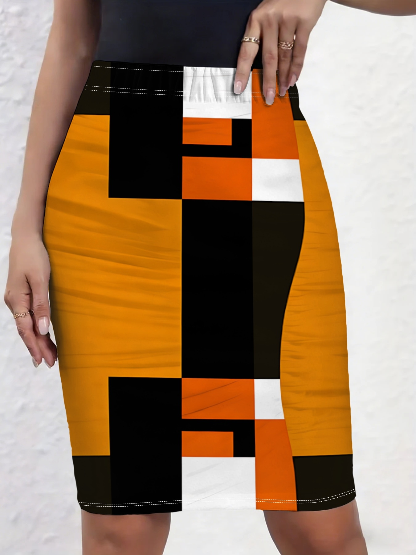 Saia Esportiva Mini Bodycon de Cintura Alta para Mulher  3