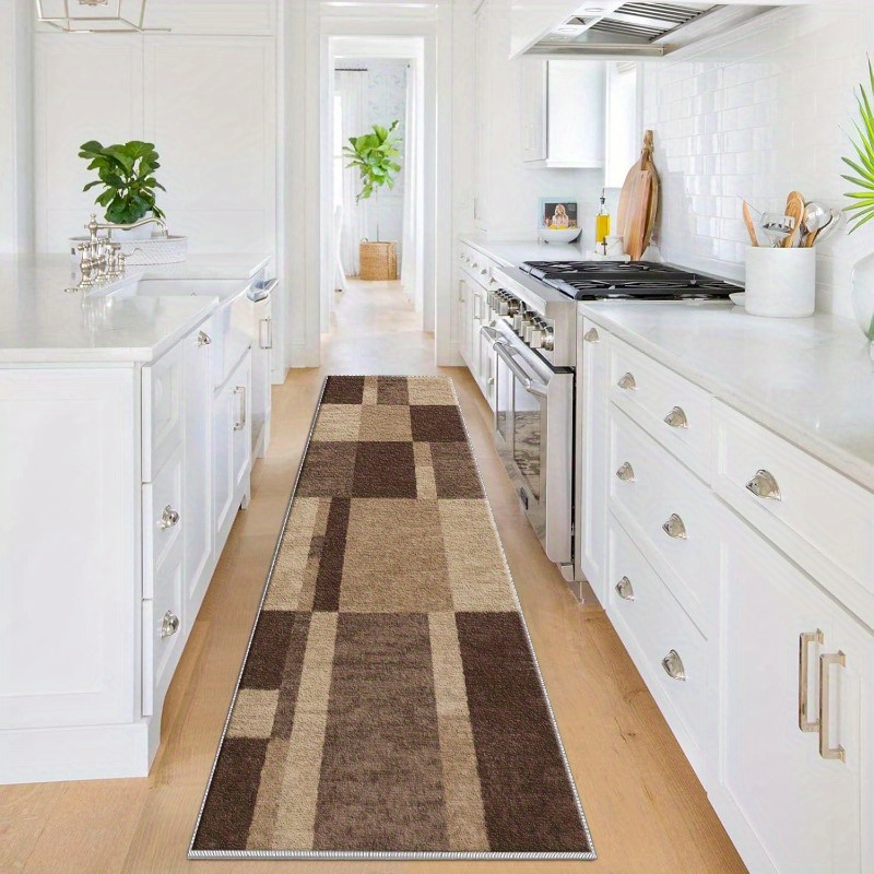 TEMU 1pc Checkerboard Pattern Long Strip Mat Passage Mat Lightweight And Easy To Clean Foldable Floor Mat Washable And Easy To Manage Home Suitable
