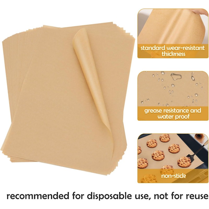 600pcs unbleached parchment paper sheets for baking 9 x 13 inch nonstick precut quarter sheet size parchment paper for baking cooking air fryer oven 9x13600pack Product details 2