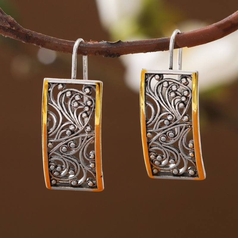 TEMU Boucles d'oreilles pour hommes et femmes au design à motif de vintage et élégant, adaptées pour un port et les banquets de fête, assorties aux