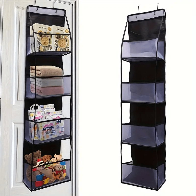 TEMU Hanging Storage Bag With 4 Grids, Multifunctional Over-the-door Organizer – Perfect For Clothes, Hats, Shoes, And Towels, Ideal For Bedroom,