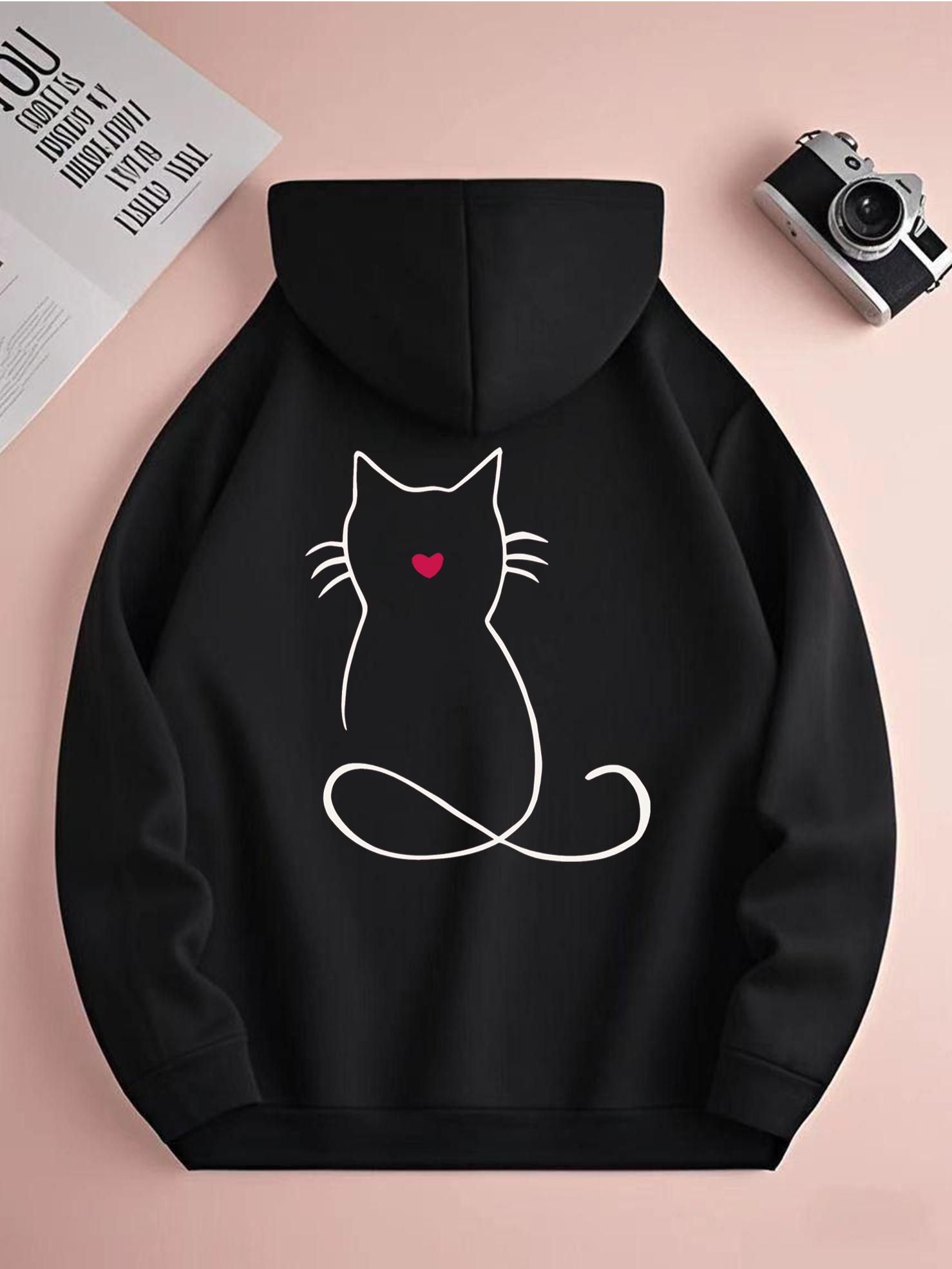 sudadera capucha hombre estampado gato dibujos Temu Uruguay