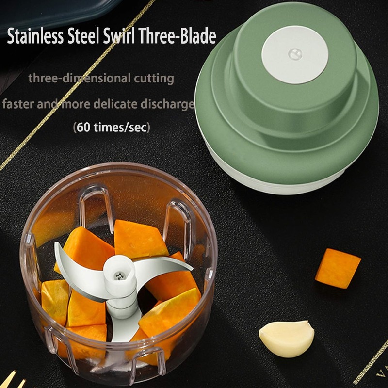 8.45oz electric mini food processor with usb-powered     - compact portable cordless-like operation, semi-automatic chopper with safety lock & ergonomic handle for garlic, vegetables, meat, nuts, food, smoothies - easy-  &   operation (usb charging required) - ideal for small kitchens & travel, space-saving food slicer & chopper device, food processor manual Product details 2