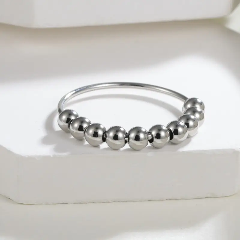 1pc rotatable anxiety relief bead ring not easy to fade good wear minimalist and style for daily wear or as a gift Product details 2