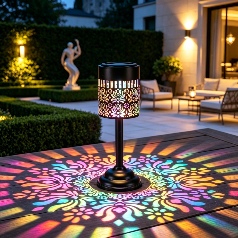 Solar Led Outdoor Lighting | Peony Style Table Lamp, Suitable For Outdoor Courtyards And Gardens, Ip65 Rating, Metal Material, Floral Theme, Solar Powered