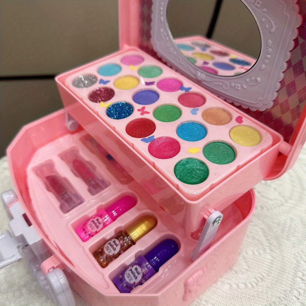 1 washable   role playing gift princess makeup box kids cosmetic toy set   up holiday present