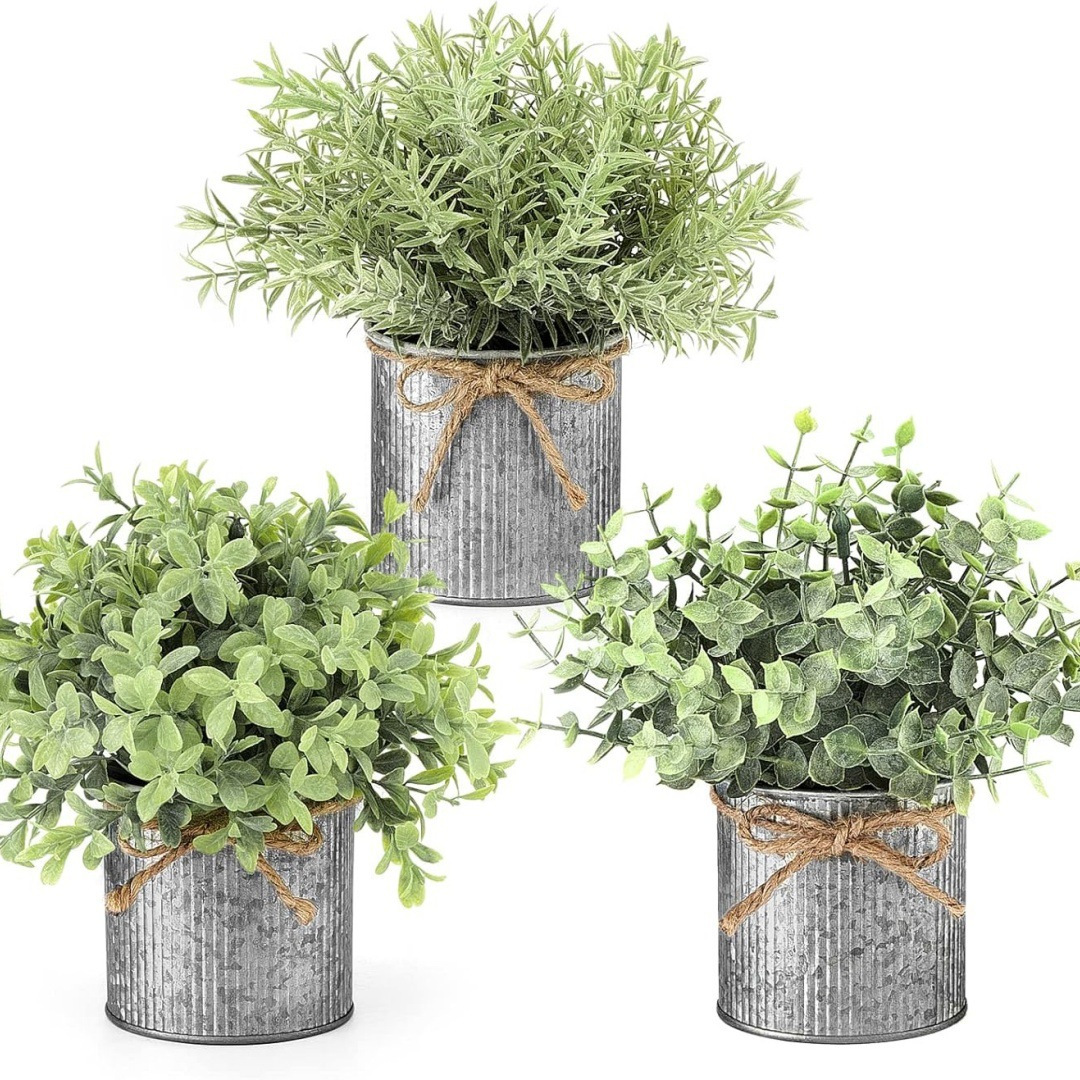 

3 Pots Of Hot Selling Simulation Plants Fake Plants Indoor And Outdoor Decoration Plastic Potted Eucalyptus Small Potted Desktop Home Decoration