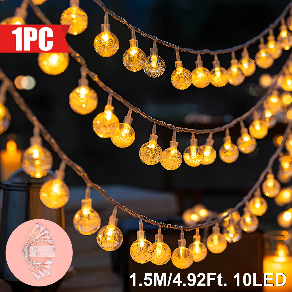 Image of 1pc 40/20/10led, Bubble Ball String Lights Battery Operated Indoor Fairy Lights, For Party, Wedding And Holiday Decorations New Year (warm White)
