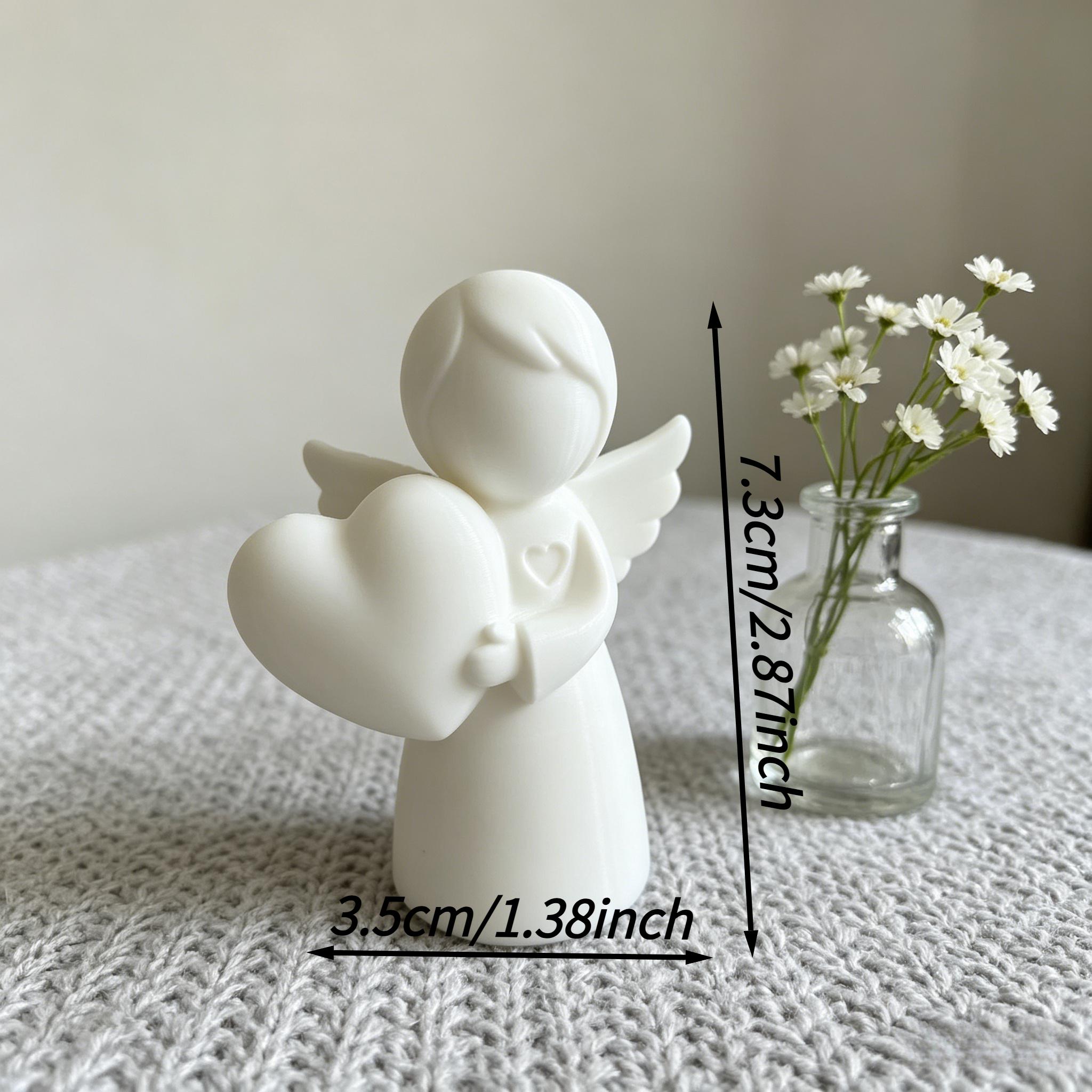 Image of White Statue - Conveys Love - In Small Size 2.87 Inches And Large Size 3.62 Inches. For Graduation Season, Mother's Day, Valentine's Day, And Christmas. Ideal Decoration For Desks, , Entryway Cabinets