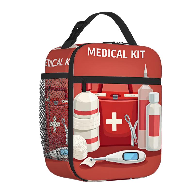 TEMU 1pc Essential Medical Supplies For Emergencies | Printed Thermal Insulation Bag, Polyester, Non-food Contact, Suitable For Home, Restaurant,