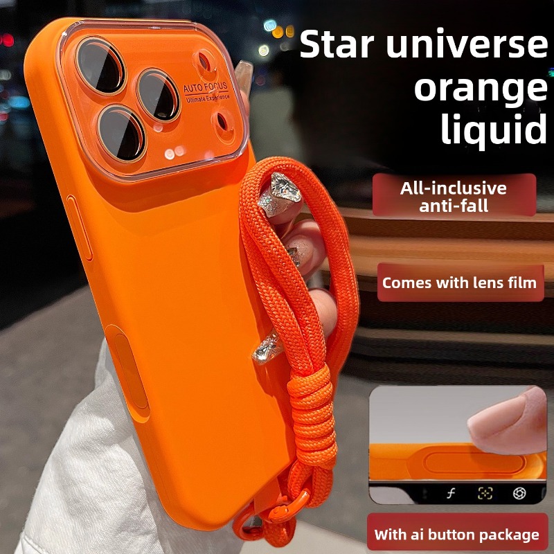 TEMU Coque de téléphone - Boutons entièrement recouverts Nouveau modèle pour Apple iPhone 17 Pro Max, iPhone 17 Pro avec dragonne, 16 Pro haut de
