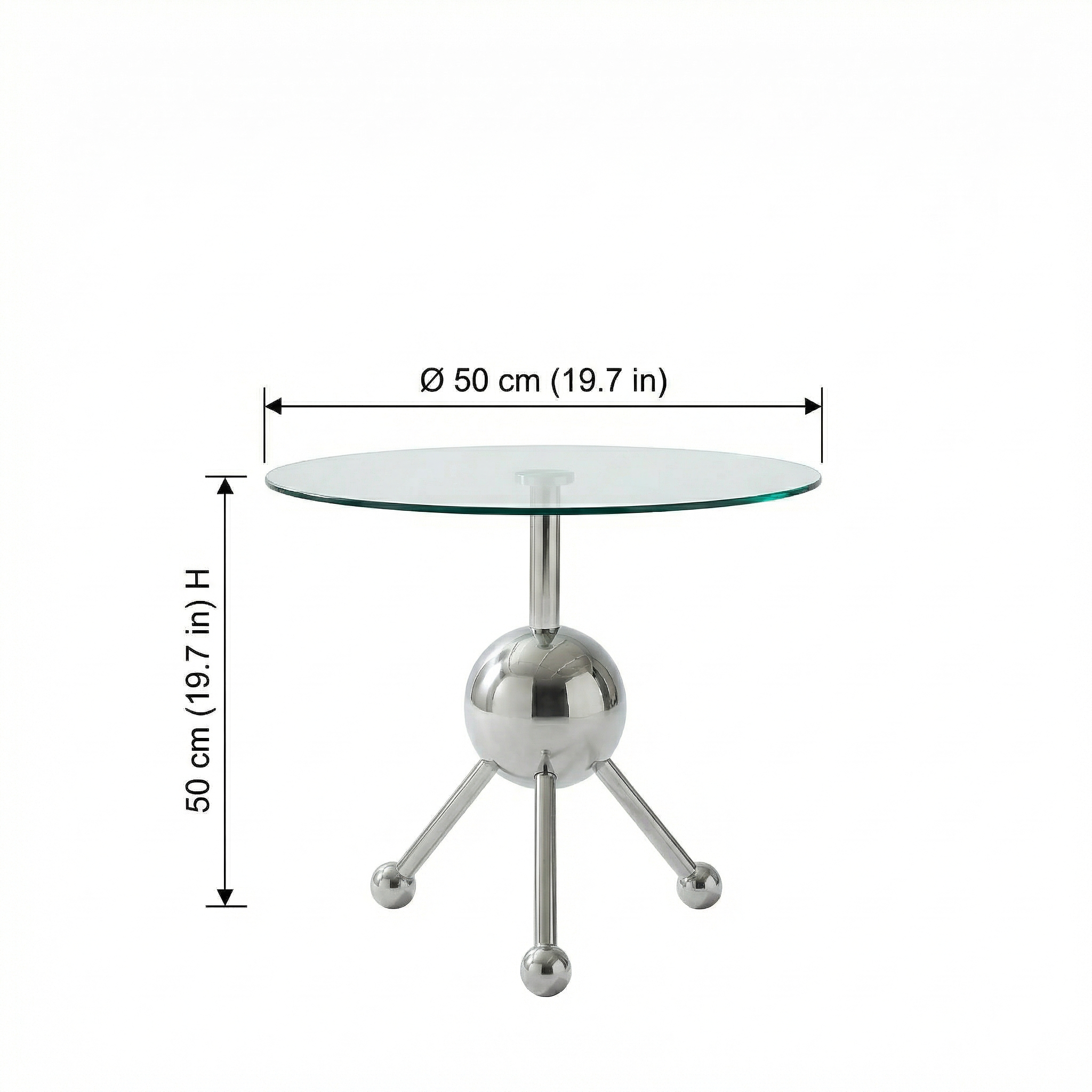 Sumdeal Modern Round Glass Side Table - 19.7