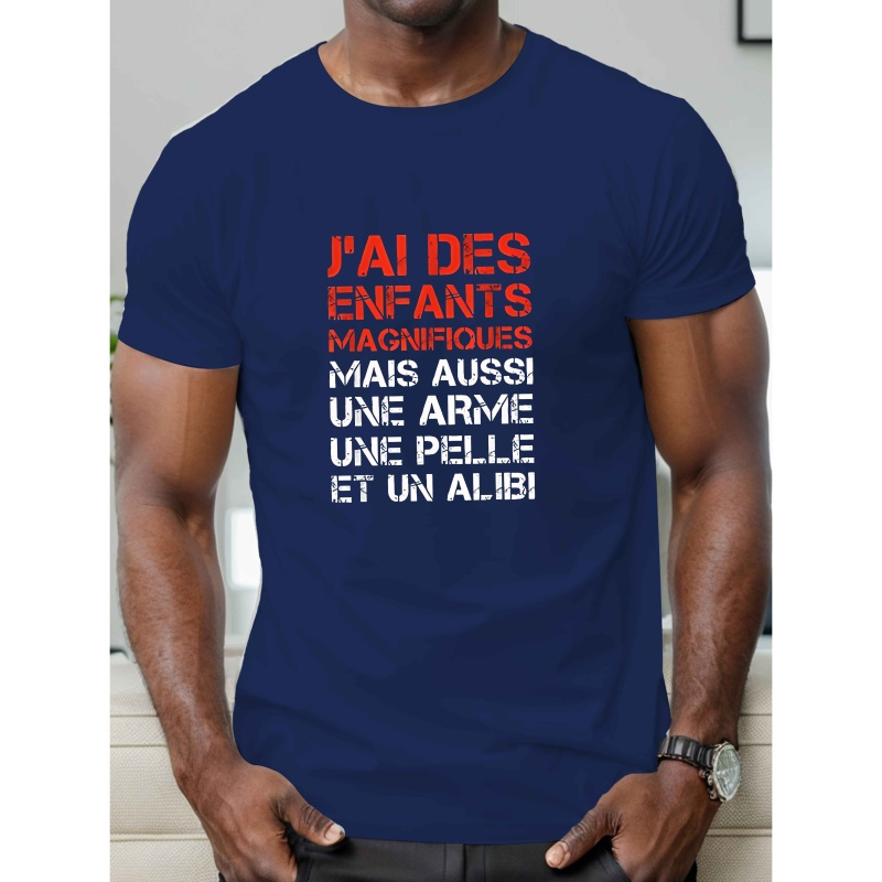 

Humor Funny French Men's Short Sleeve T-shirt Summer T-shirt Top