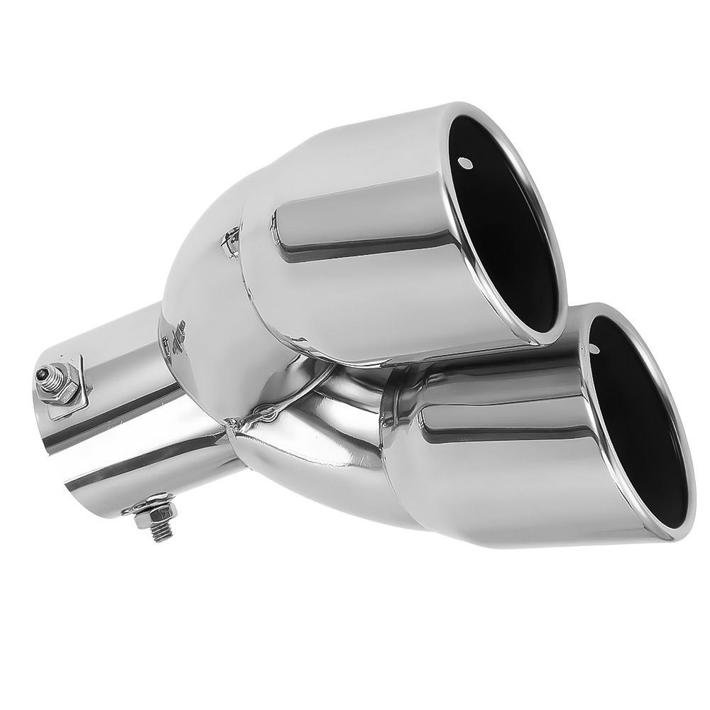 1pc Stainless Steel Single Pipe Exhaust Tip Cover 63mm Od 61mm Id Universal Car Exhaust For Auto Modification Fans