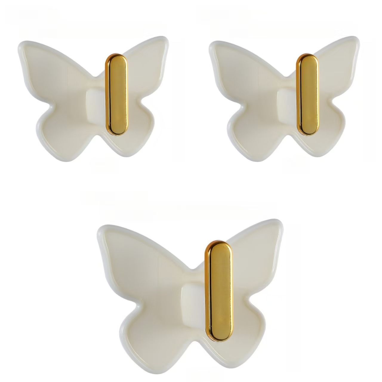 1pc/3pcs/6pcs Hook Light Luxury Bathroom Punching Free Strong Load-bearing Kitchen Door Back Bag Sticky Hook Bag Towel Key Storage