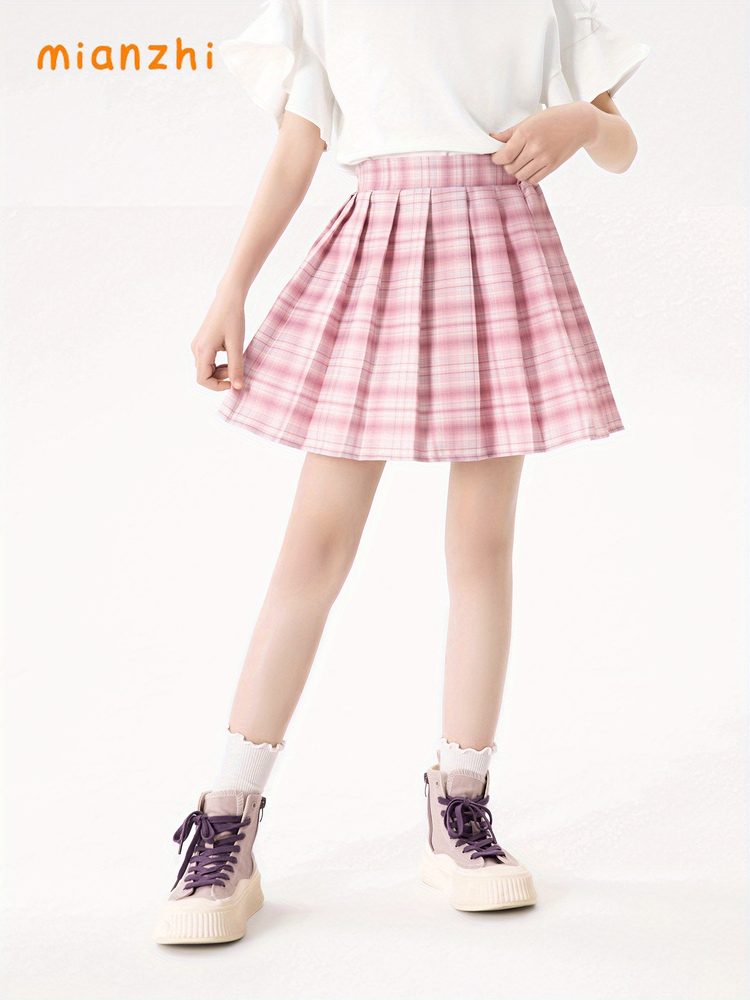 Cute Outfits Pink Plaid Mini Skirt Outfit Styling Pink Plaid Skirt