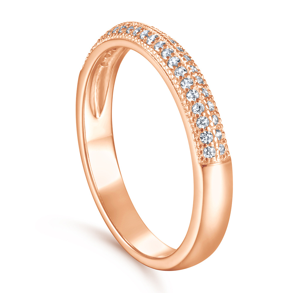 Women's S925 Silvery Moissanite Beaded Trim Eternity Ring