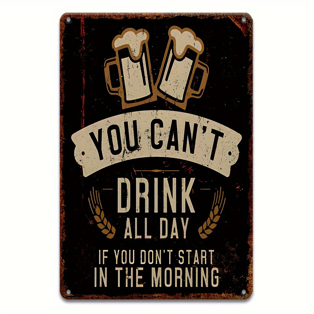 TEMU 2d Flat 1pc Beer Humorous Advertising Style 8×12 Inch Aluminum Sign Suitable For Beer Lovers And Who Like Humorous Slogans, 2d Flat