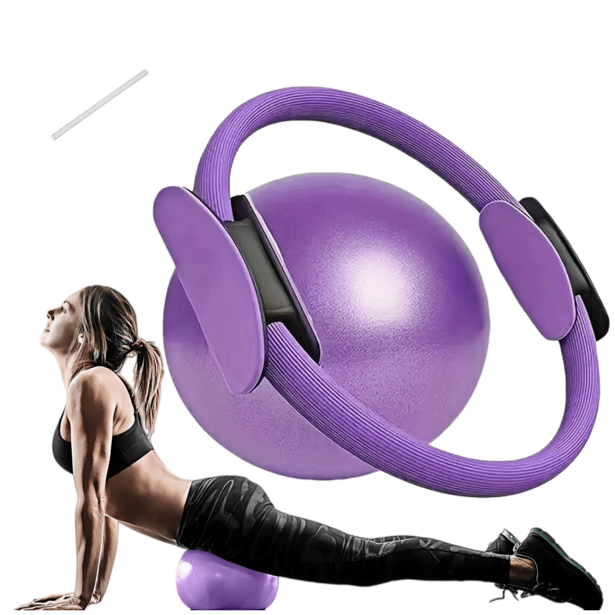 TEMU Un set de yoga de 2 piezas que una pelota de Pilates de 9 pulgadas, para el Pilates (aptas para hombres como para mujeres). Esta ideal pelota