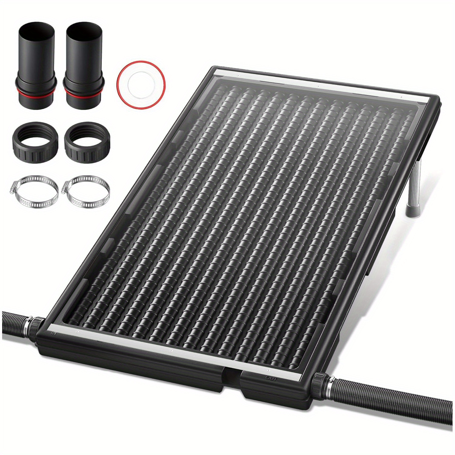 E-shop Poolheizung, Solarpanel, Solarheizung, Schwarz, 15 L Wasserkapazität, Poolheizungen, für Schwimmbad, Garten, Dusche, Warmwasser