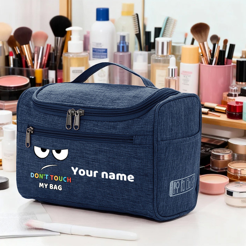 TEMU [Borsa da toilette] Personalizzabile con e messaggio di , con stampa di una di cartone animato e slogan "NON TOCCHARE LA MIA BORSA". Disponibile