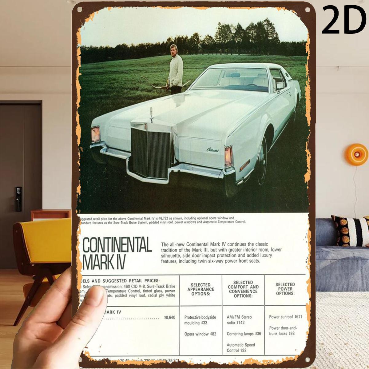 TEMU 2d Flat, 1pc "vintage 1970s Continental Mark Iv Advertisement Poster - Classic With Detailed Specifications And Pricing" Movies, Music, Football