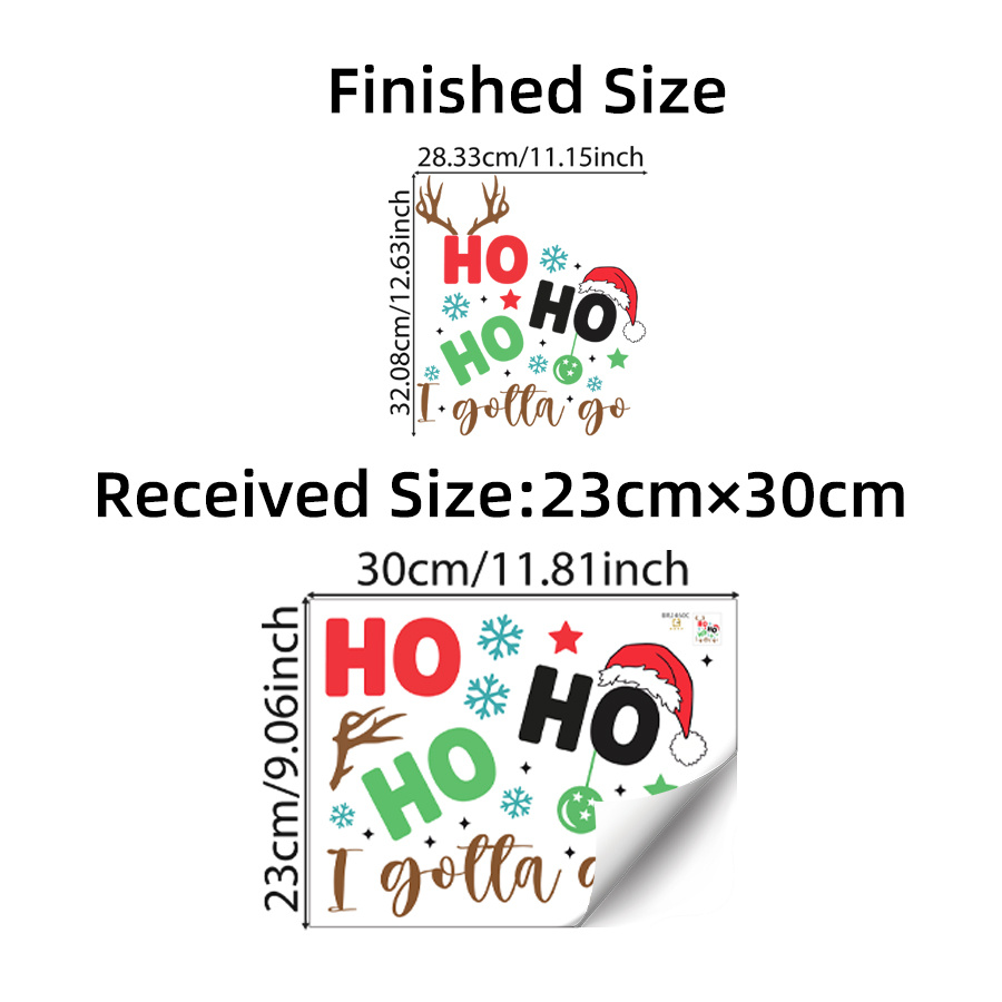 TEMU 1pc Christmas Toilet Decal, Funny Ho I Go Sticker With Santa Hat Reindeer Antlers, Self Adhesive Removable Bathroom Wall Decor For Xmas Party
