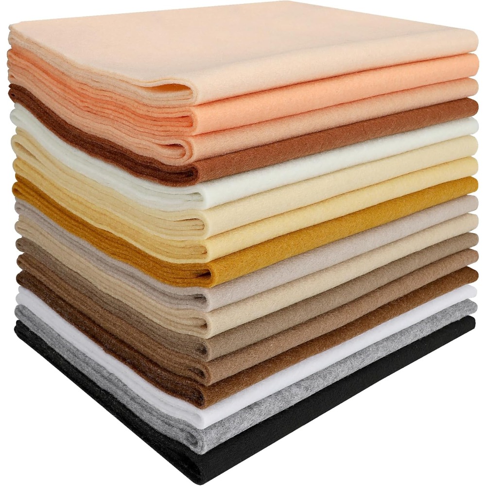 16pcs 8 X 35 Inches Felt Fabric Sheets, Assorted Colors Soft Felt Sheets For Crafts (brown Series)