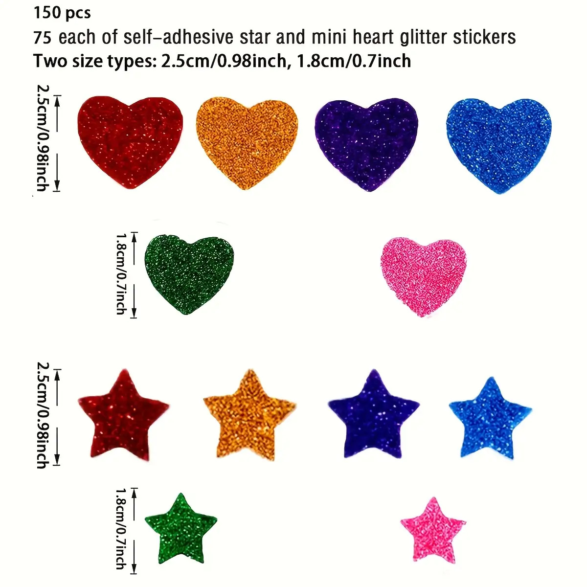 150pcs Glitter Foam Stickers for Craft Supplies & Decoration