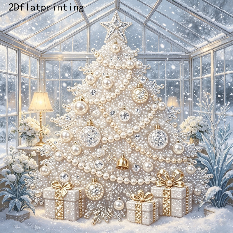 TEMU Nouvelle Peinture de Perles, Thème de Fêtes de Neige Serre Motif Sapin de Noël, Décoration Main à Faire Soi-Même, Kit de Peinture Diamant Perle