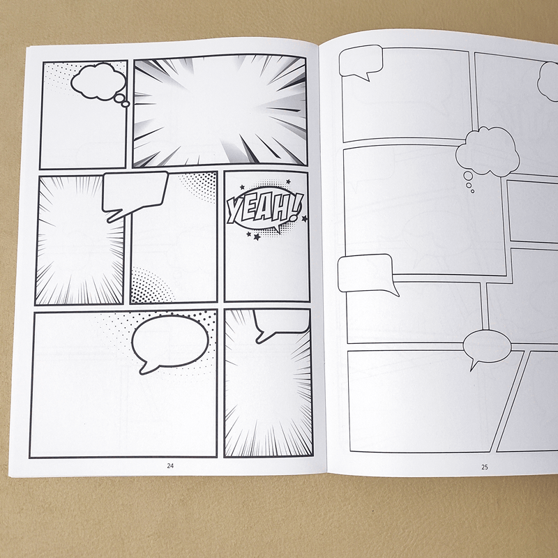 E-shop Leer Comic-Heft: Erstelle deine Geschichte, 32-seitiges Comic-Skizzenbuch, Comic-Zeichenbuch, zeichne und gestalte deine eigene einzigartige