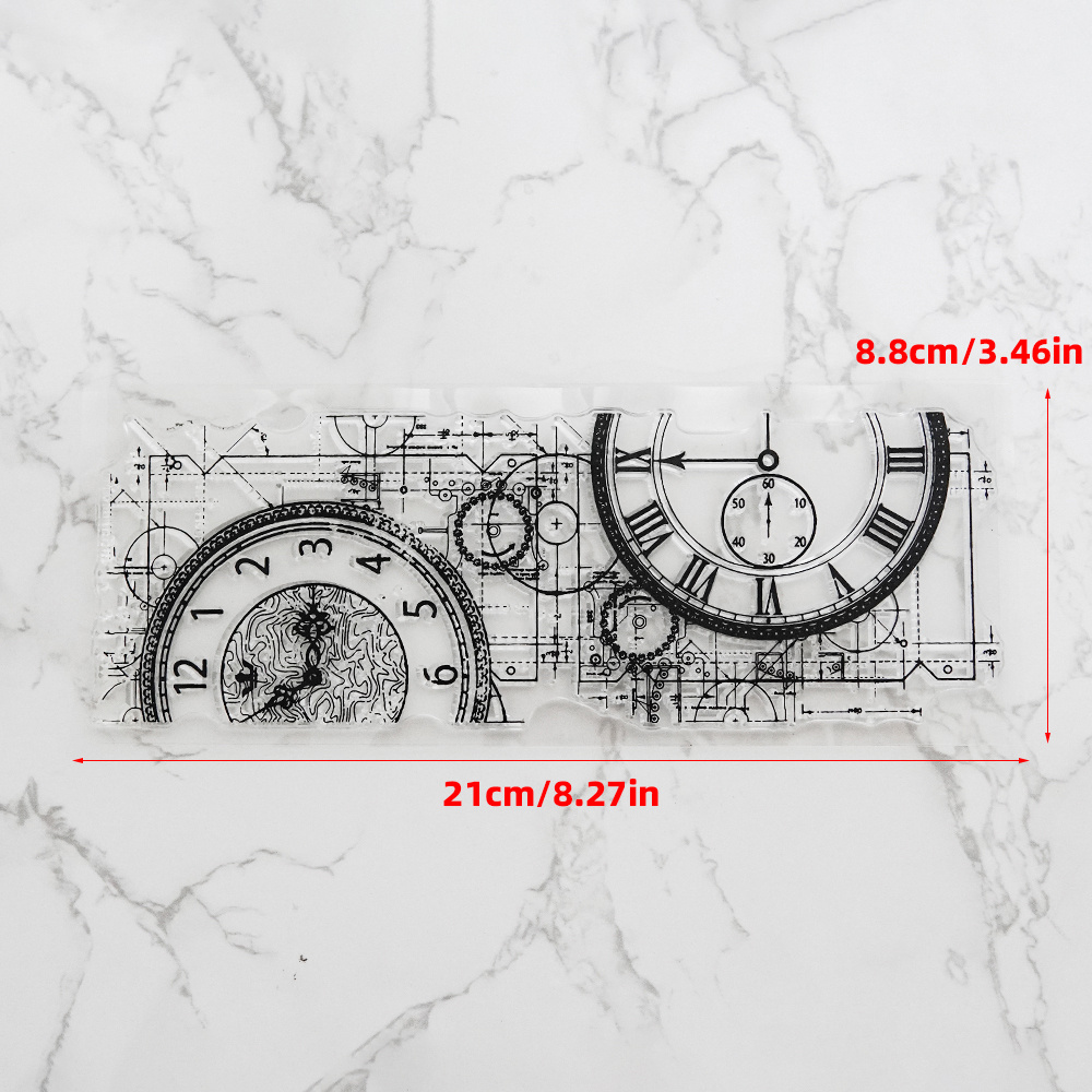 Image of Scrapbooking Outlets 1pc Classic Clock Clear Stamps Scrapbooking Card Album Paper Craft Rubber Roller Transparent Stamp Embossing For Gift Birthday Craft Art Handmade Gift