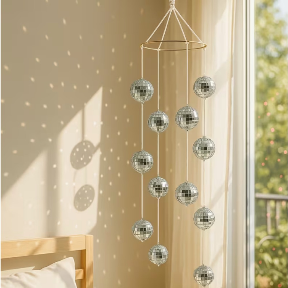 Disco Wind Chime Handmade Creative Hanging Indoor Outdoor Balcony Catching Sunlight Hanging Ornament Japanese Craft