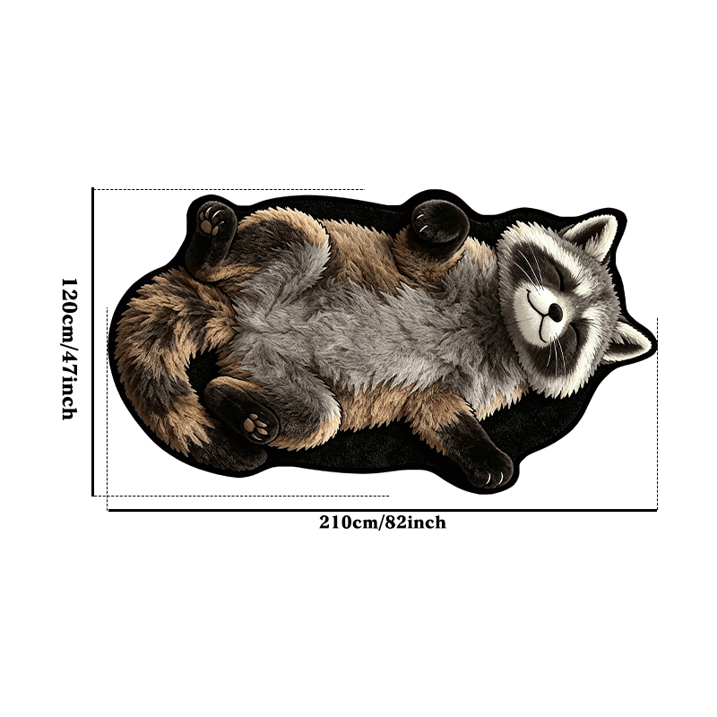 TEMU 1pc Luxury Vintage Irregular-shaped Raccoon Carpet Suitable For Living Room, Entryway Rug - Thick Soft Gray Suitable For Bedroom, Hand Washable