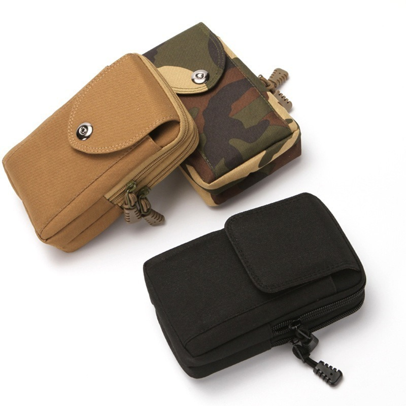 Black Multi-Functional Double-Layer Outdoor Tactical Belt Bag