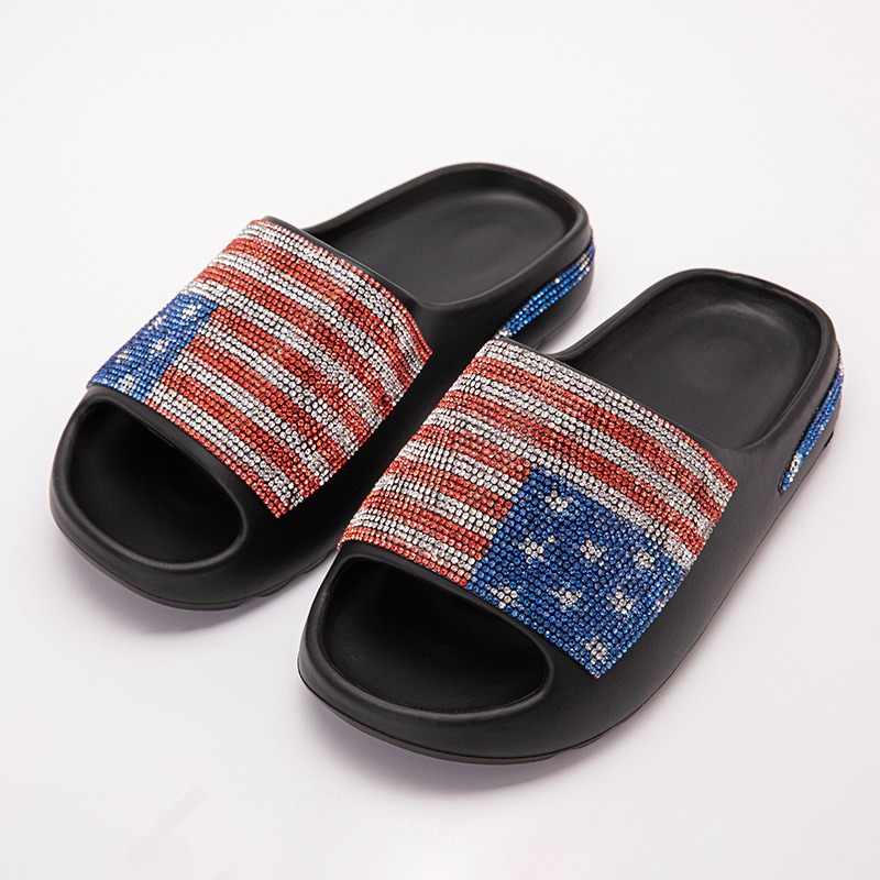   slide sandals for men and women shiny chinese style thick soled sandals couple style   summer slippers women shoes
