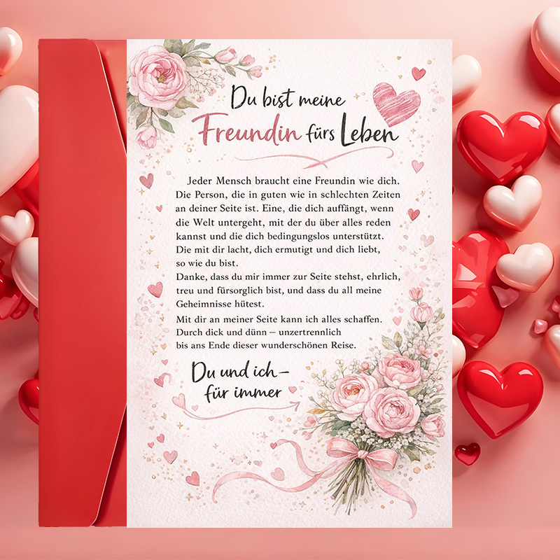 A Friendship Card With An Envelope, Ideal For Appreciation And To Your On Their Birthdays, Anniversaries, To Honor Connections And Support