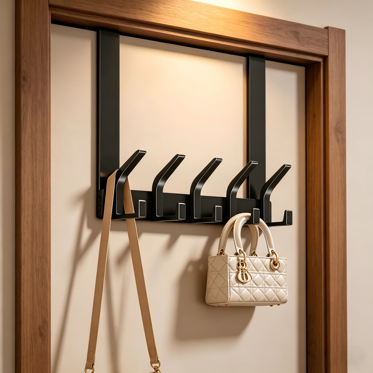 Over-The-Door Hook Rack, Easy to Install And Capable of Holding Metal Items Without Drilling Holes. This Door-Mounted Rack Is Ideal for Storing Hats, Keys, And Other Small Belongings to Save Household Space. It Fits Entryways, Bathrooms, Bedrooms