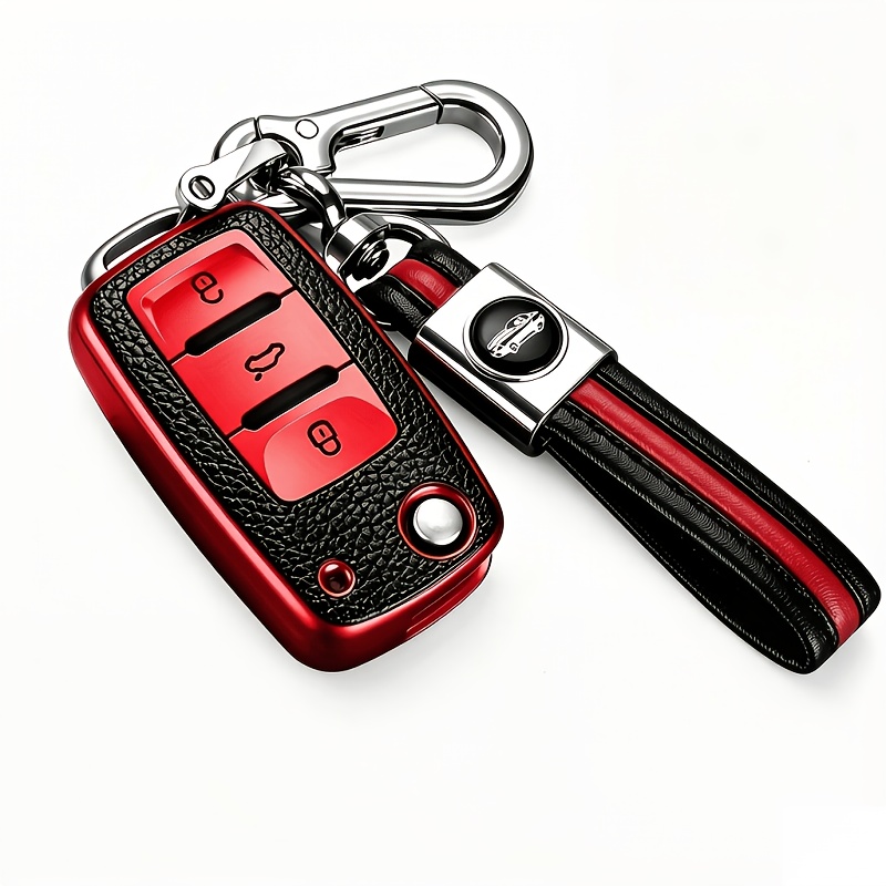 TEMU Étui de pour clé de voiture VW / pour VOLKSWAGEN Tiguan Passat B5 B6 B7 EOS / pour Scirocco Jetta MK6 Octavia