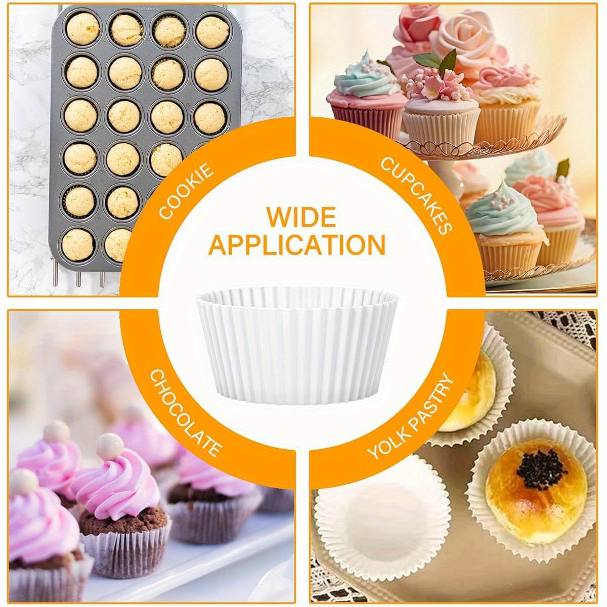 1000pcs heavy duty greaseproof cupcake liners non stick baking cups heat resistant up to for wedding birthday party   commercial home kitchen use 1000 count party supplies uniform shape   material event planners Product details 6