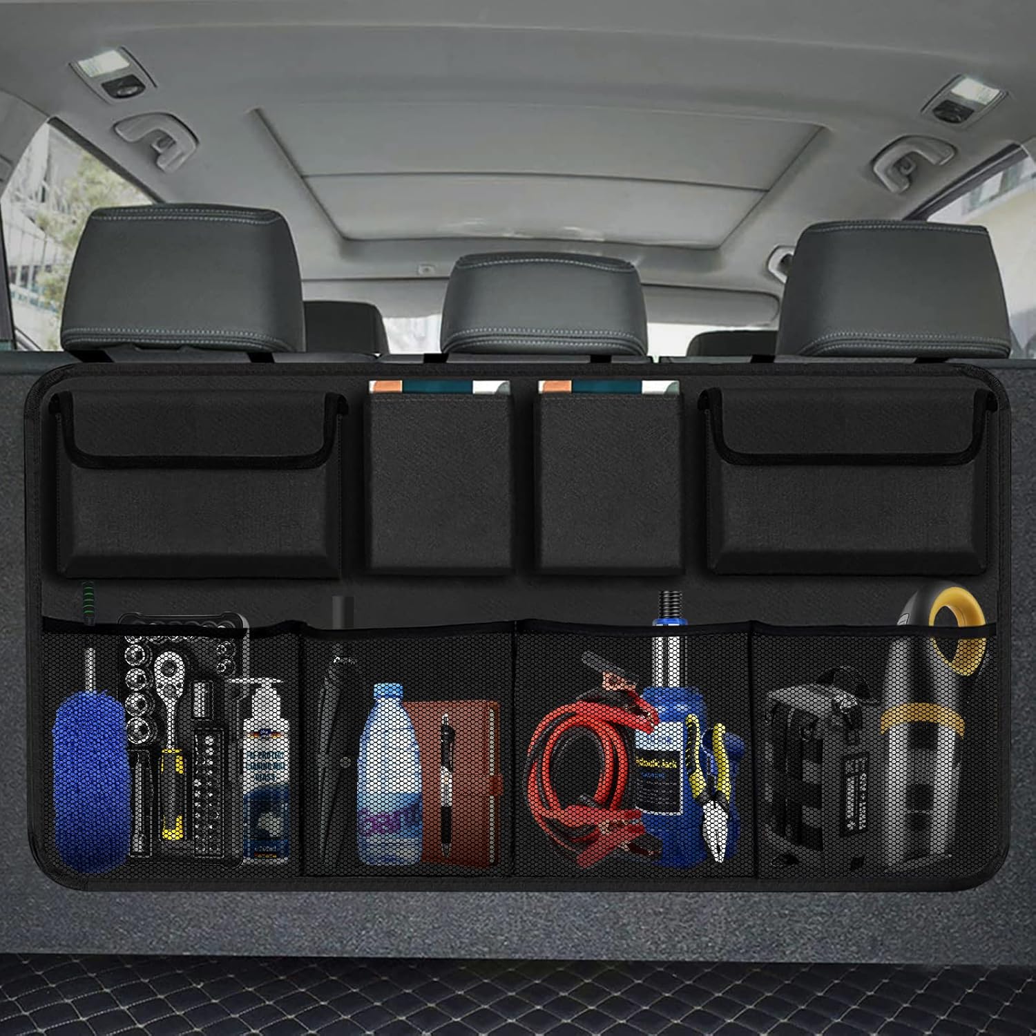 TEMU Large Capacity Car Trunk Organizer With 8 Pockets, Waterproof Backseat Hanging Storage Solution For Suvs, Trucks, And Mpvs, Suitable For Men And Women