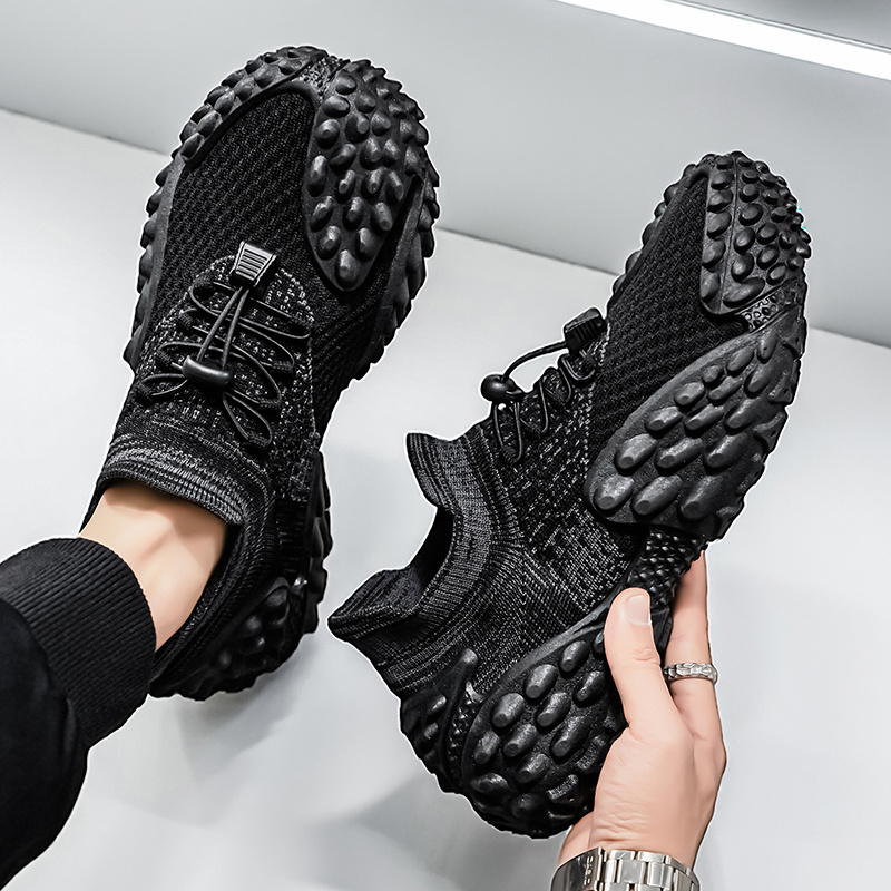 Lightweight And Breathable Low-Top Casual Chunky Sneakers, Versatile Men'S Knit Casual Chunky Sneakers Trendy Shoes