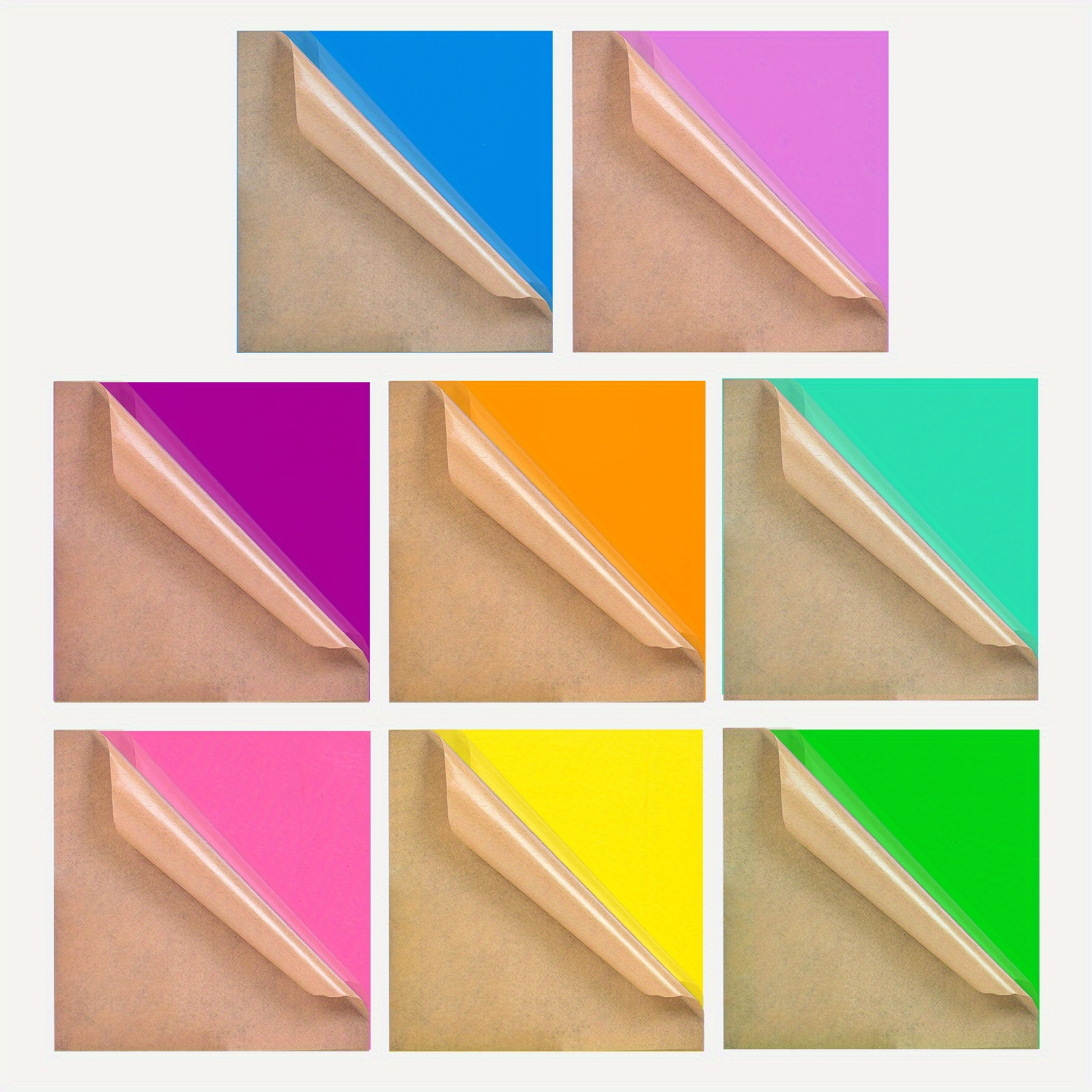 TEMU Un ensemble de 8 feuilles acryliques colorées, taille 6.7X6.7 pouces, épaisseur 0.2 cm, panneaux carrés, couleurs variées adaptées aux manuels,