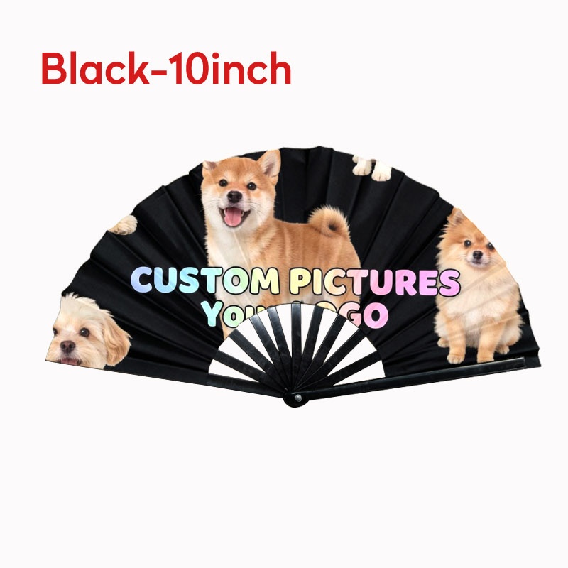 TEMU Customizable Handheld Folding Fan For Women, Suitable For Father's Day, , Easter, Wedding, Party, Company Event Props, With Black And White Fan