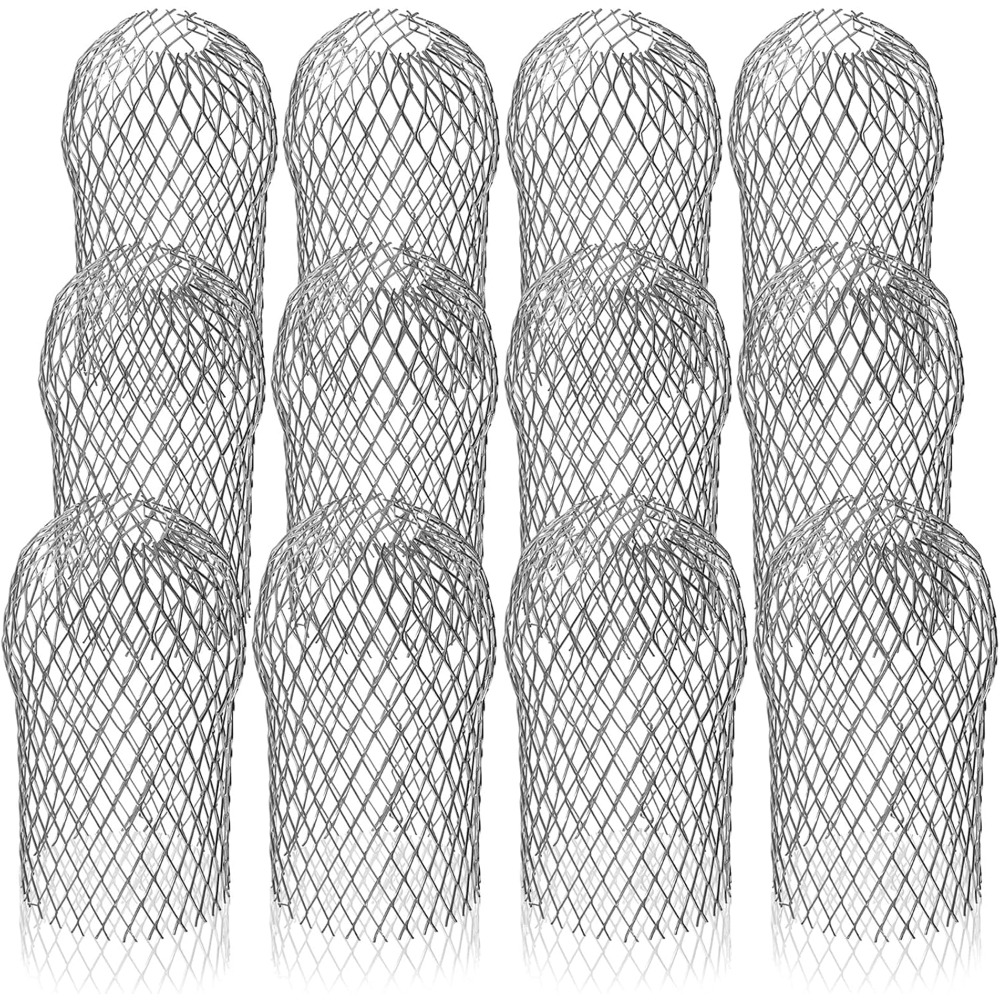 TEMU Lot de 12 protège-gouttières, filtre- extensible en aluminium de 3", filtre à feuilles pour descente de gouttière, crépine de gouttière en ,