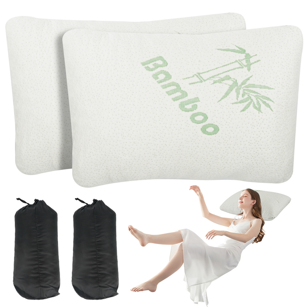 TEMU 2pcs Travel Pillows With Removable Zippered Cases - Lightweight Portable Camping, Backpacking, Home Pillows - Elegant For Outdoor, Backpacking