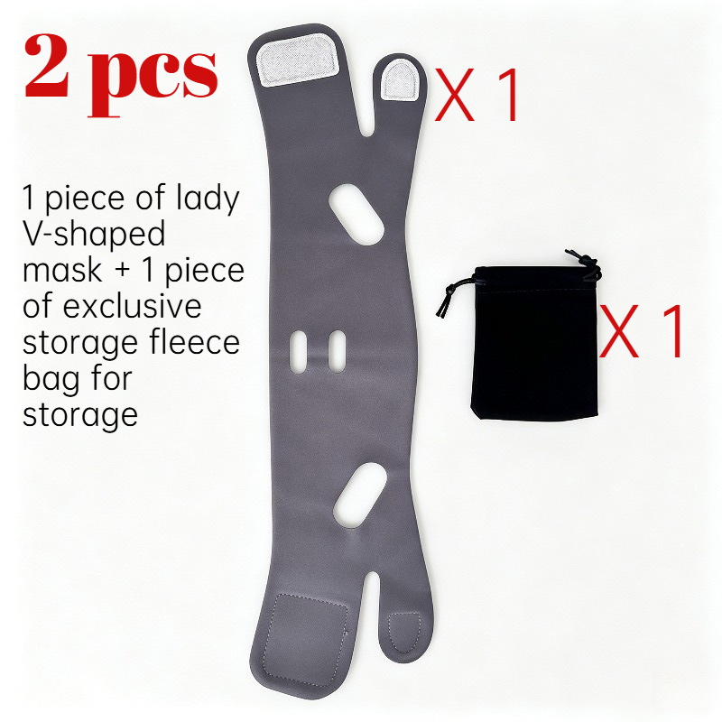 TEMU 1 Set Includes (1pc Women's V-shaped Mask And 1pc Storage Fabric Bag), Used For Pulling And Shaping Contour. Suitable For Running, Watching Tv,